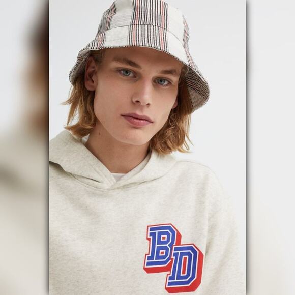 A524 β’ Relaxed Fit Varsity BD Graphic Hoodie β Heather Grey - Picture 6 of 6